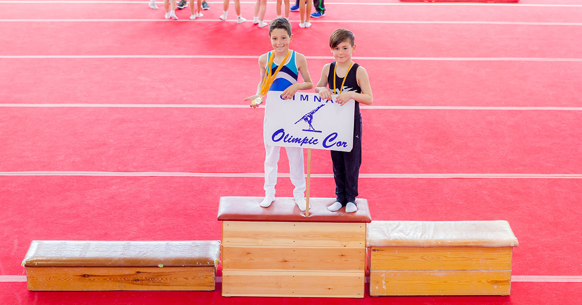 Víctor Durán Campeón de Mallorca Nivel II de Gimnasia y Sergi Bennasar Bronce en salto Nivel I